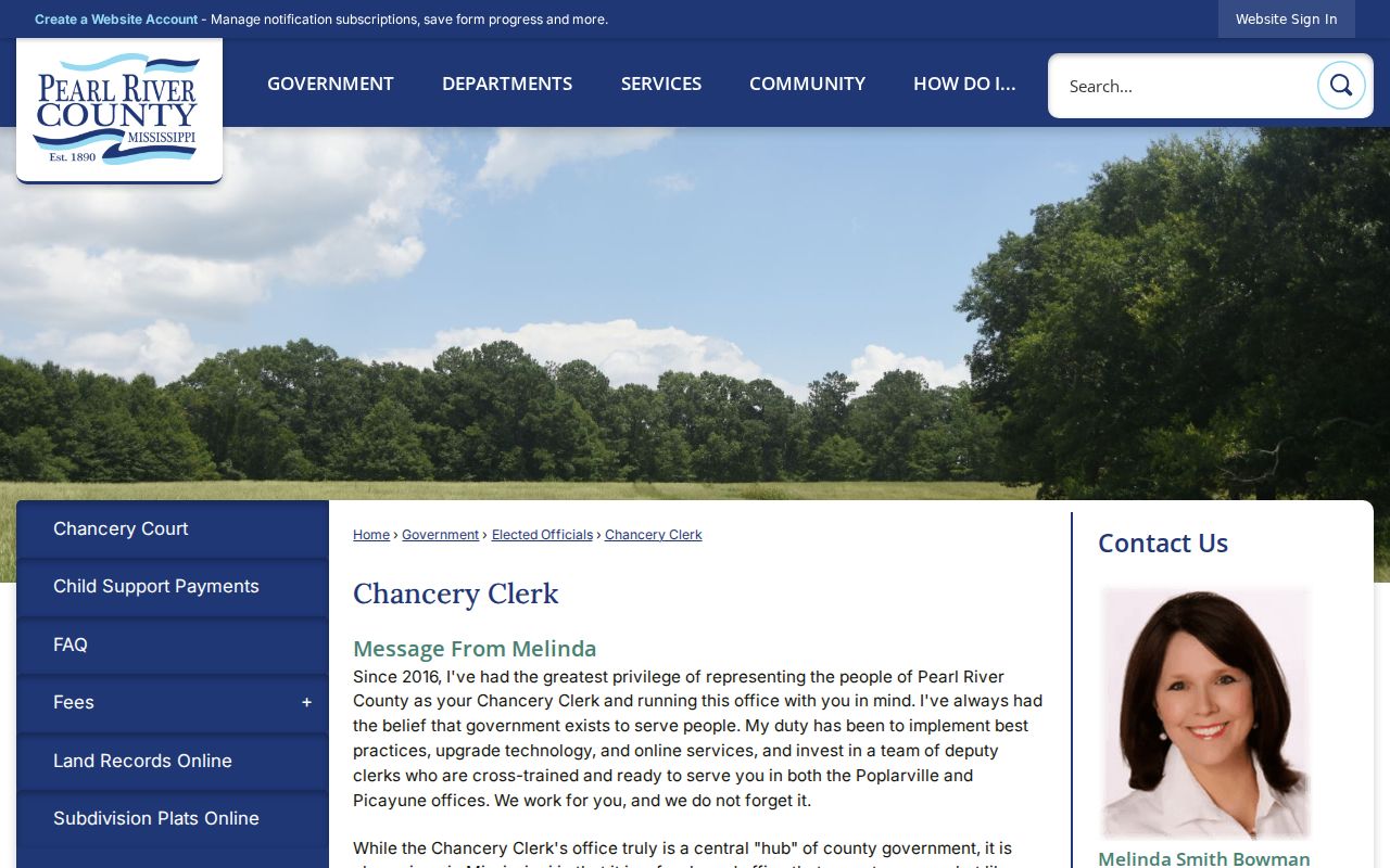 Pearl River County court records Chancery Clerk records office