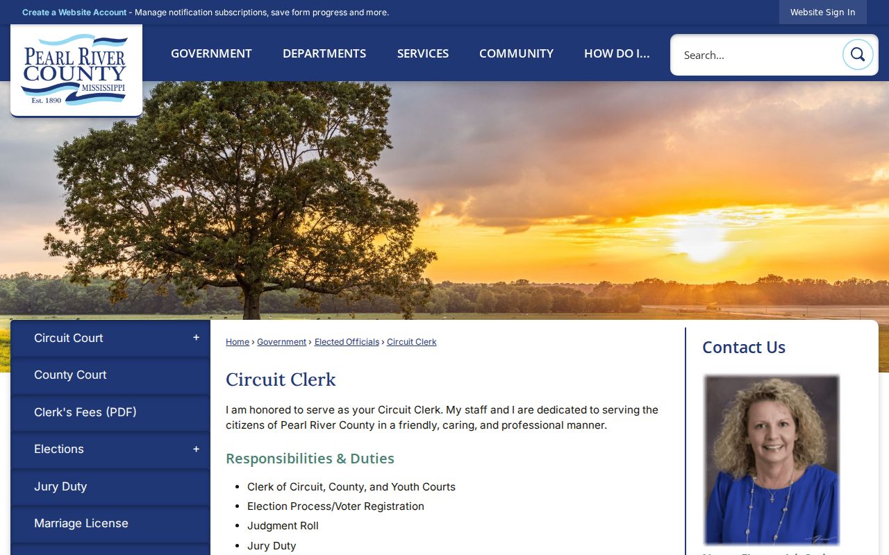 Pearl River County court docket Circuit Clerk office information